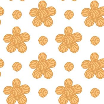 modelo con un flor de hilo. servilleta en el forma de tejido a ganchillo flor y pelota de hilo. sin costura de colores plano textura. creativo diseño para embalaje, marca de de punto productos hecho con amor vector