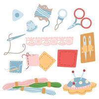 various sewing tools and accessories vector