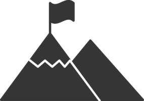 mountain with flag icon isolated on white background vector