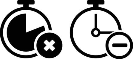 Stopwatch cross sign. Remove time icon, stopwatch and stop clock icon illustration vector