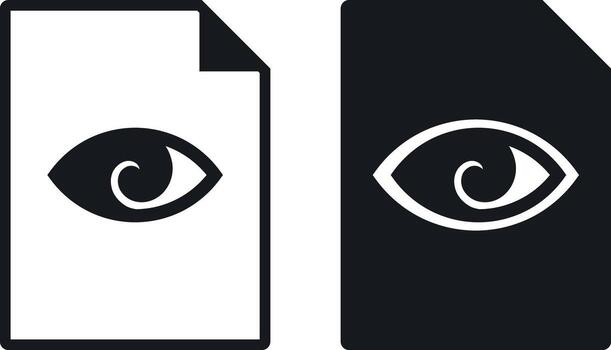 File view. Document with eye icon. file and eye . isolated on white background. Illustration vector