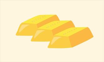 Three stacked gold bars symbolizing wealth, prosperity, and success. Suitable for finance, investment, savings, and business related concepts vector