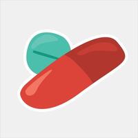 Red Capsule and Teal Pill Icon vector