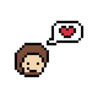 Old man cartoon smile with male happy joy like OK 8 bit feeling good. vector