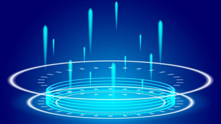 Blue hologram portal background abstract high tech futuristic technology design