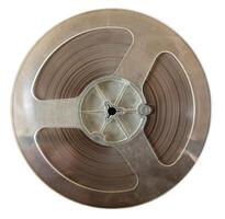 reel of tape for reel-to-reel tape recorder from 1970s in USSR, isolate on white background photo