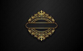 black and gold badge empty text logo vector