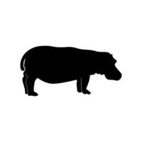 Hippopotamus silhouette side view vector