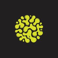 Abstract Lime Green Blob on Black vector
