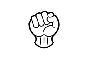 Powerful Raised Fist Symbolizing Resistance and Solidarity Depicted in a Bold Black and White Silhouette Style on a Clean White Background silhouette vector