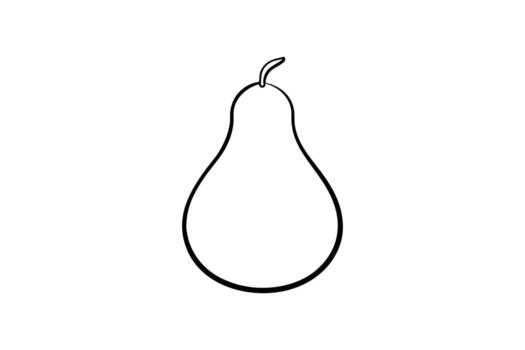 Elegant Pear Outline with a Delicate Stem Perfect for Design Projects and Culinary Themes Presented as a Silhouette simple pear illustration vector
