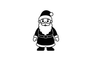 A black and white illustration of Santa Claus featuring vector