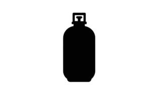 A Black Silhouette of a Propane Tank on a White Background Representing Fuel Camping and Outdoor Activities Isolated for Easy Use vector