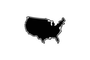 Simple Black and White Silhouette of the United States of America with a Clean Outline and Minimalist Design on a White vector