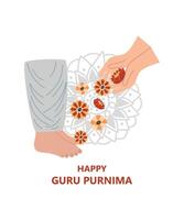 Poster for the Day of Honoring Celebration Guru Purnima. vector