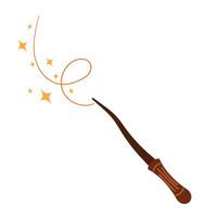 Halloween wizard magic wand. of magic wand icon in flat style isolated on white background vector