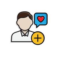 Marketing icon. Influencer Marketing. People with plus signs and love messages. Branding, strategy, digital. Isometric design style. vector