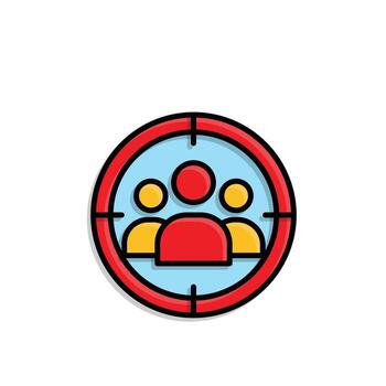 Marketing icon. Target Audience. Silhouette of a person in a target circle. Branding, strategy, digital. Isometric design style vector