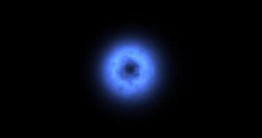 A blazing blue star on a black background. Abstract animation. video