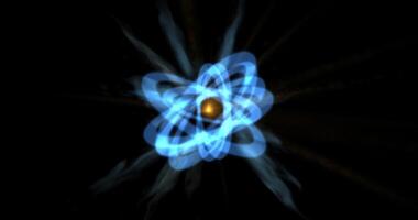 Inside the atom, the planetary model of the atom. Abstract star. Abstract animation. video