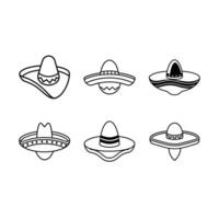 Mariachi Hat Icon - and Linocut Silhouette Design vector