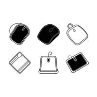 Mousepad Icon - Linocut Silhouette Design vector