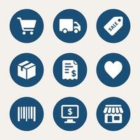 Shopping icons set vector