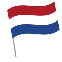 Netherlands national flag flutters with flagpole vector