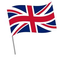 United Kingdom national flag flutters with flagpole vector