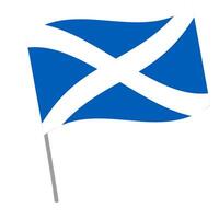 Scotland national flag flutters with flagpole vector