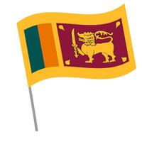Sri Lanka national flag flutters with flagpole vector