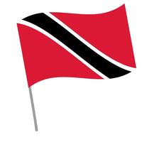 Trinidad and Tobago national flag flutters with flagpole vector