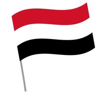 Yemen national flag flutters with flagpole vector