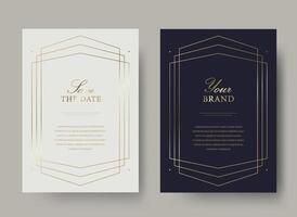 Luxury vintage golden invitation card template vector