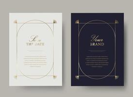 Luxury golden invitation card template vector