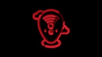 Glowing WiFi Icon and Symbol in Neon Animation on Black Background video