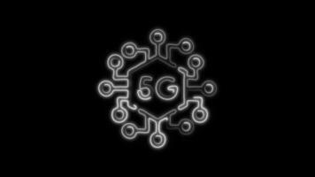 Glowing Free Icon and Symbol in Neon Animation on Black Background video