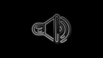 Glowing Speaker Icon and Symbol in Neon Animation on Black Background video