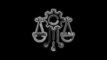 Glowing Regtech Icon and Symbol in Neon Animation on Black Background video