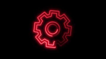 Glowing Chat Icon and Symbol in Neon Animation on Black Background video