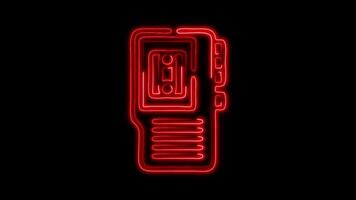 Glowing Microphone Neon on Black Background video