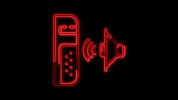 Glowing Sound Sensor and Symbol in Neon Animation on Black Background video
