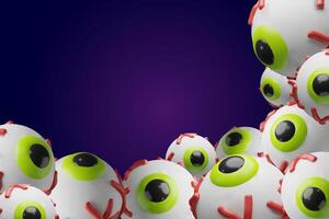 Colorful cartoon eyeballs on purple vector
