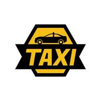 A taxi logo with a car in the center vector