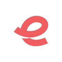 A red letter e with a curved edge vector