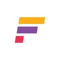 A colorful logo with the letter f vector