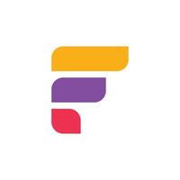 A colorful letter f logo on a white background vector