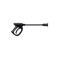 A black and white illustration of a gun vector
