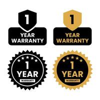 Warranty seal for one year, two year and three year vector