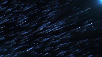 Abstract blue particles streaking diagonally across a dark background, creating a futuristic high-tech effect perfect for technology, science, space and motion graphics projects video